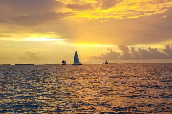 a sunset over a body of water