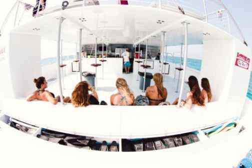 a group of people on a boat