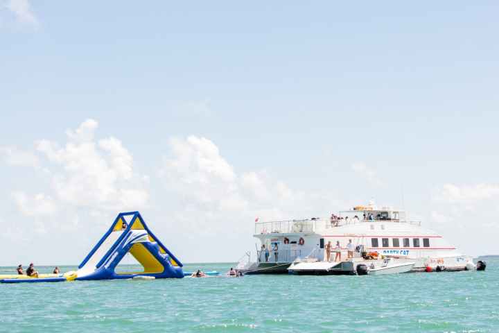 a large ship in the water